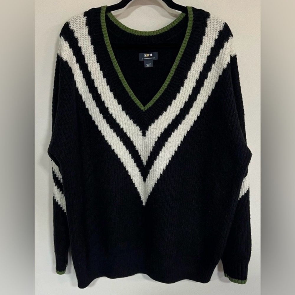 Maeve x Anthropologie black V-neck sweater